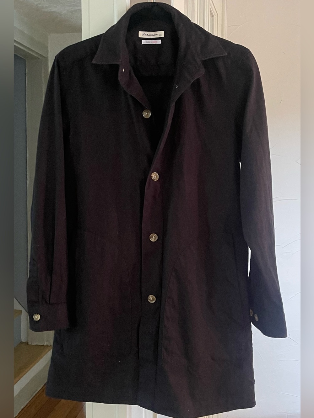 Ciao indenture Made in Japan men’s Black Button-Front, medium heavy-weight shirt